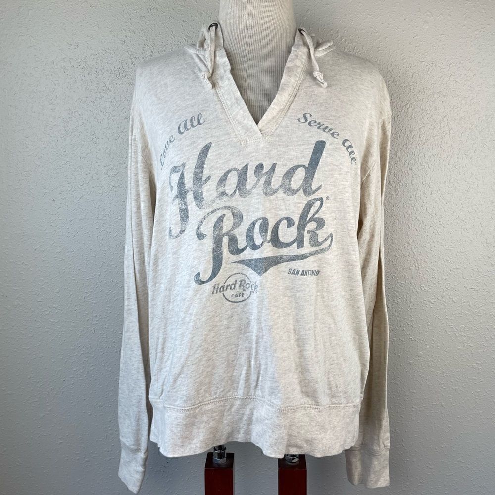 Hard Rick Cafe San Antonio V-Neck Hoodie Top Size XL EUC